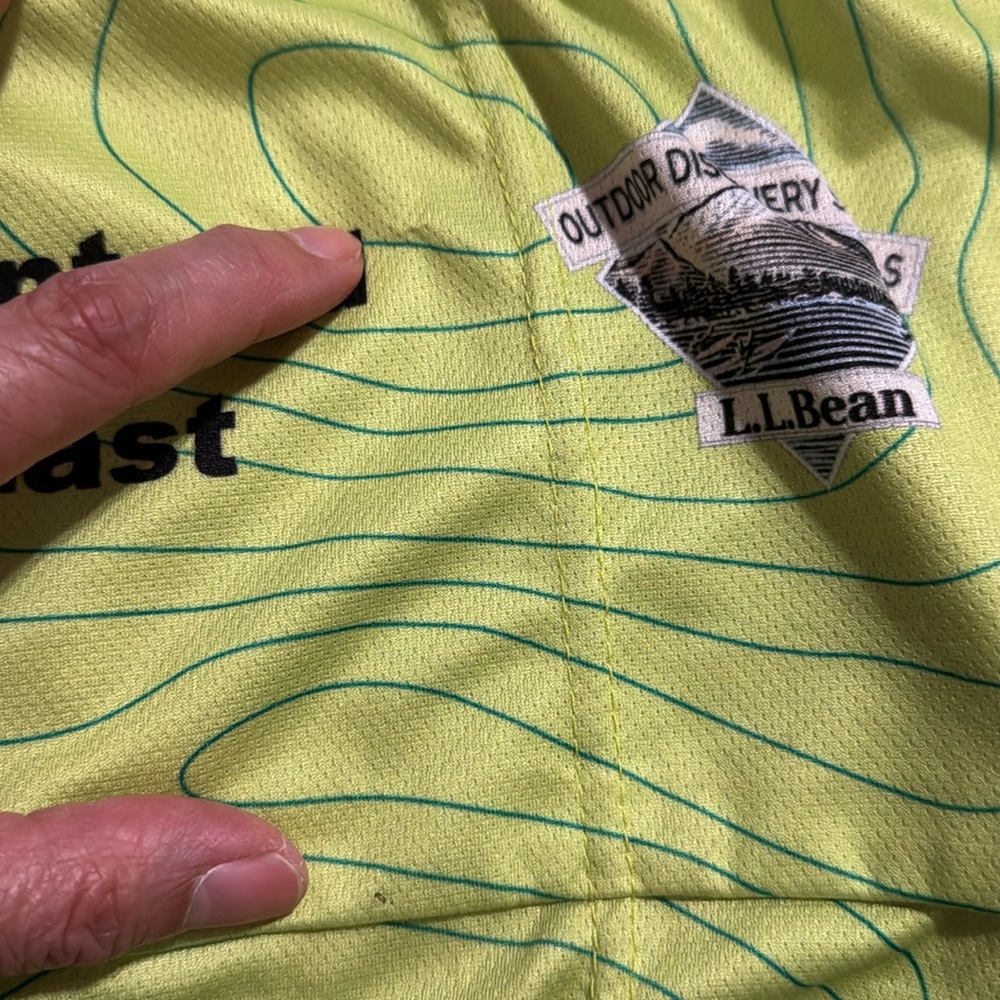 L.L. Bean V-Gear Cycling Jersey Shirt Green Orange Yellow 1/2 Zip Pockets-XXL - Picture 12 of 12